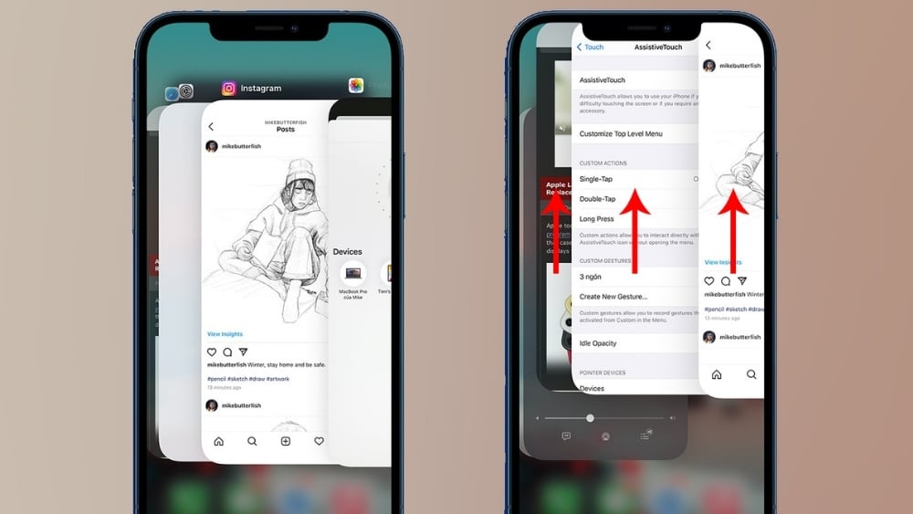 Tắt ứng dụng chạy ngầm trên iPhone bằng cách tắt cửa sổ đa nhiệm.