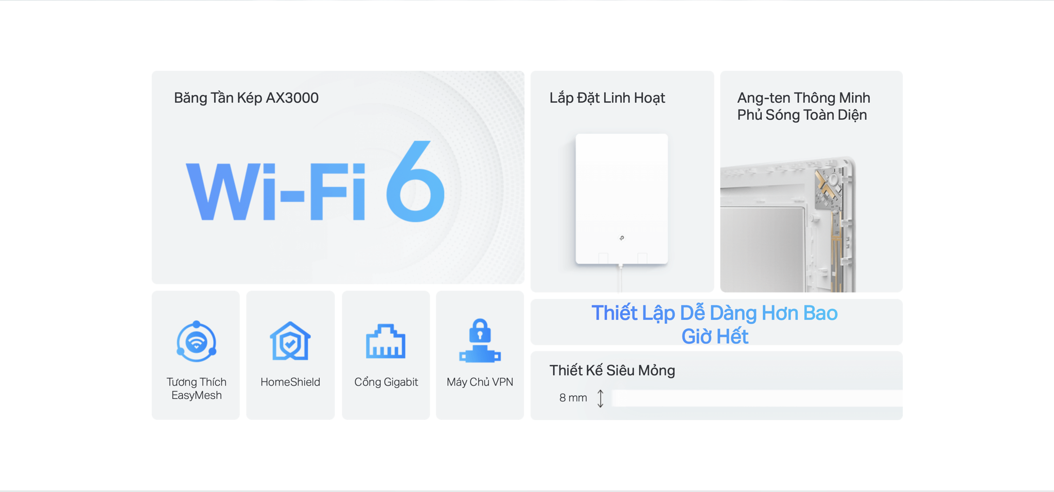 Router Wifi Tp-Link AX3000 băng tần kép Wi-Fi 6