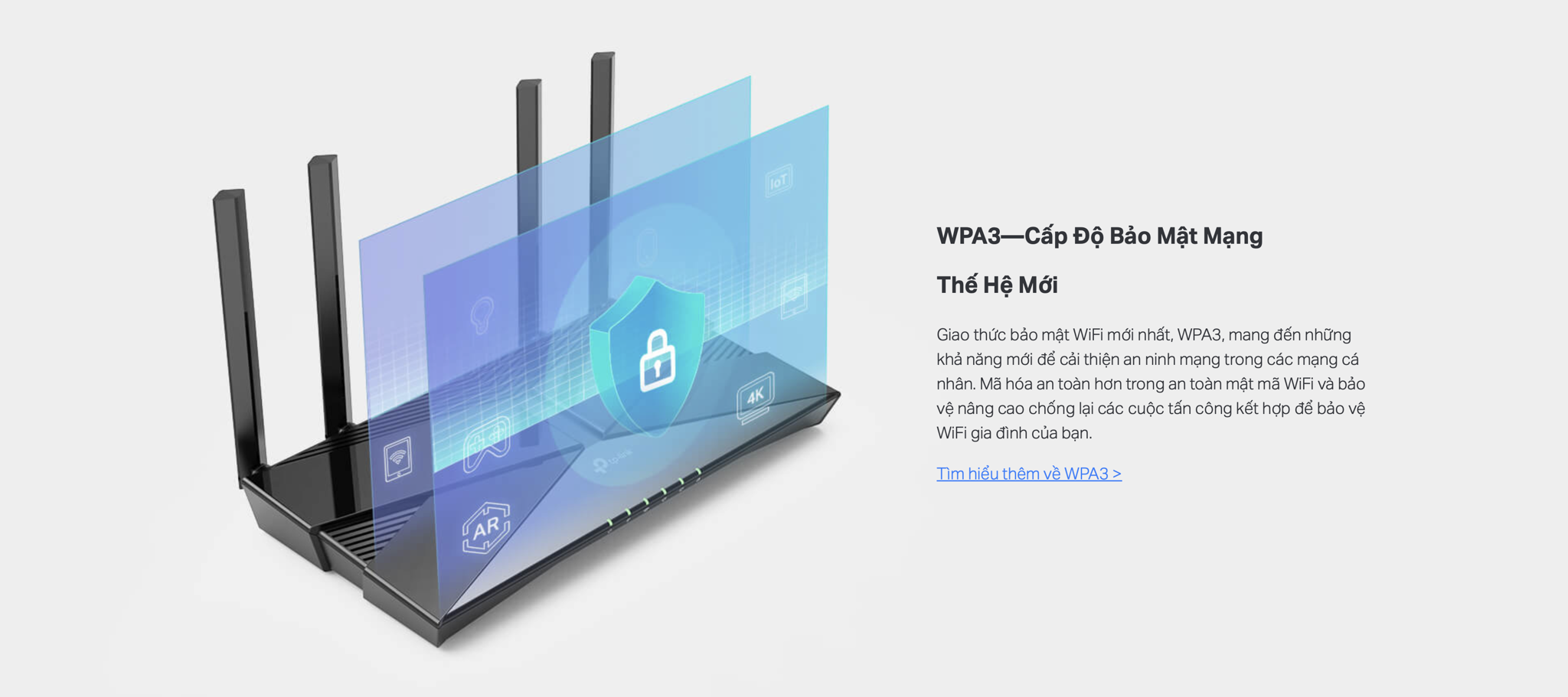 Cấp độ bảo mật trên Router Wifi 6 Gigibit băng tần kép TP-Link AX3000 Archer AX53