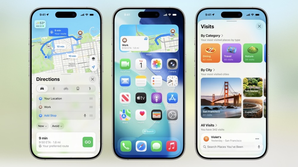 App bản đồ trên iOS 26 được làm mới