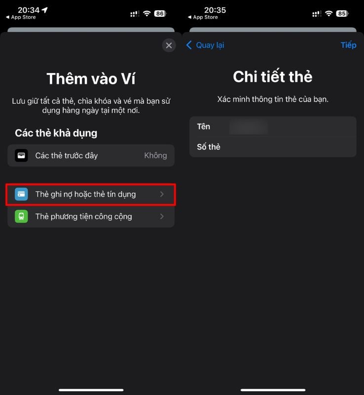 Các bước thêm thẻ NAPAS vào Apple Pay