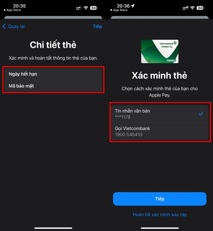 Các bước thêm thẻ NAPAS vào Apple Pay