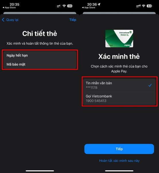 Các bước thêm thẻ NAPAS vào Apple Pay