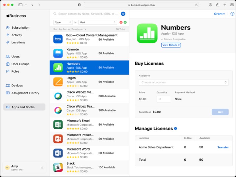 Các tính năng của Apple Business Manager