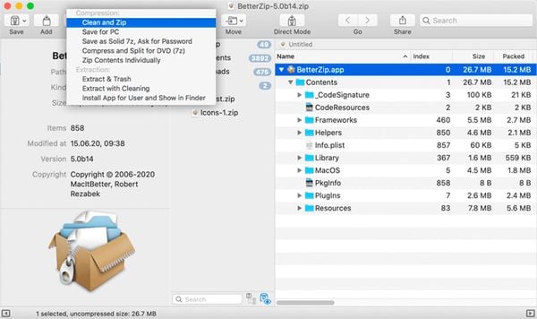 ứng dụng cơ bản nên cài trên MacBook BetterZip