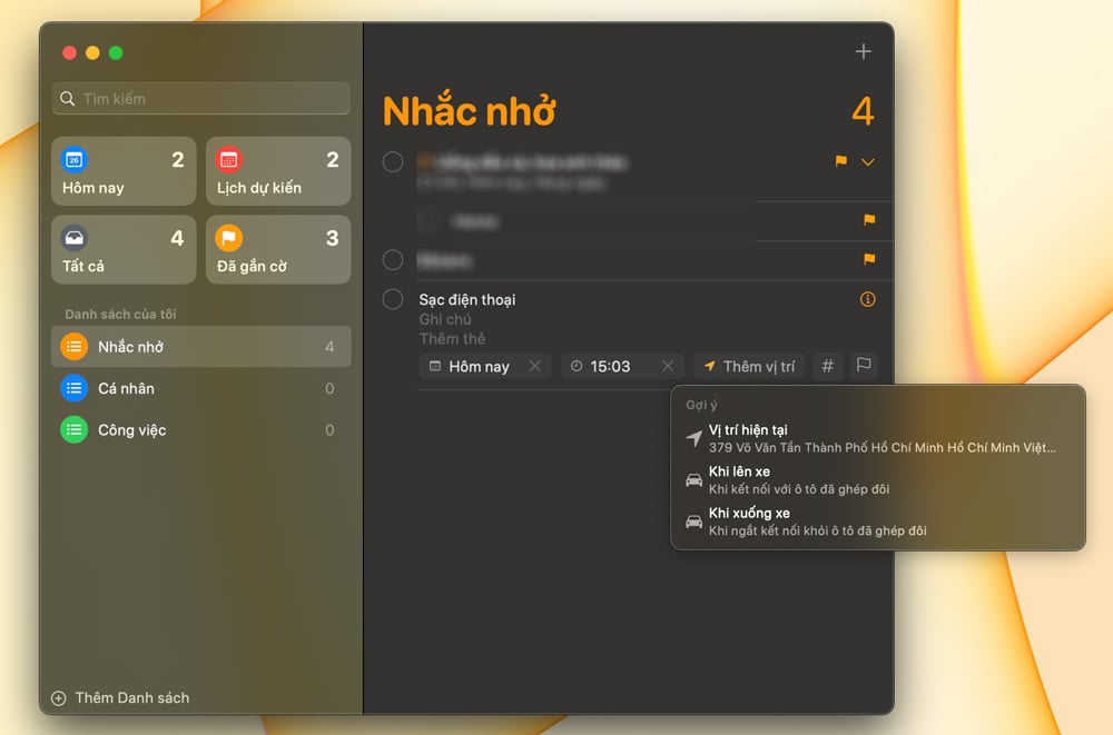 Cách tạo lời nhắc trên ứng dụng Nhắc nhở Reminders iPhone, MacBook