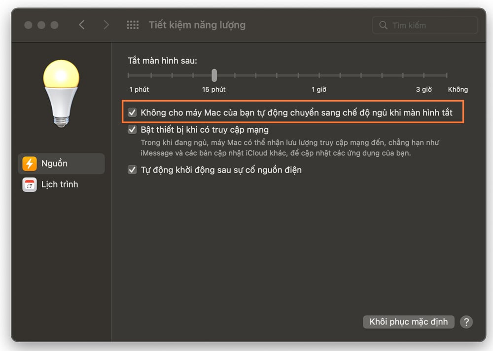 Cách không cho MacBook chuyển sang chế độ sleep ngủ khi gập màn hình