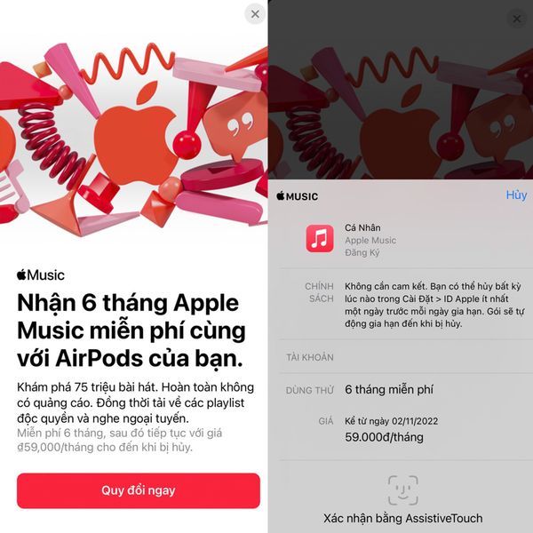 Cách nhận Ưu Đãi Apple Music Miễn Phí 6 Tháng khi mới mua AirPods