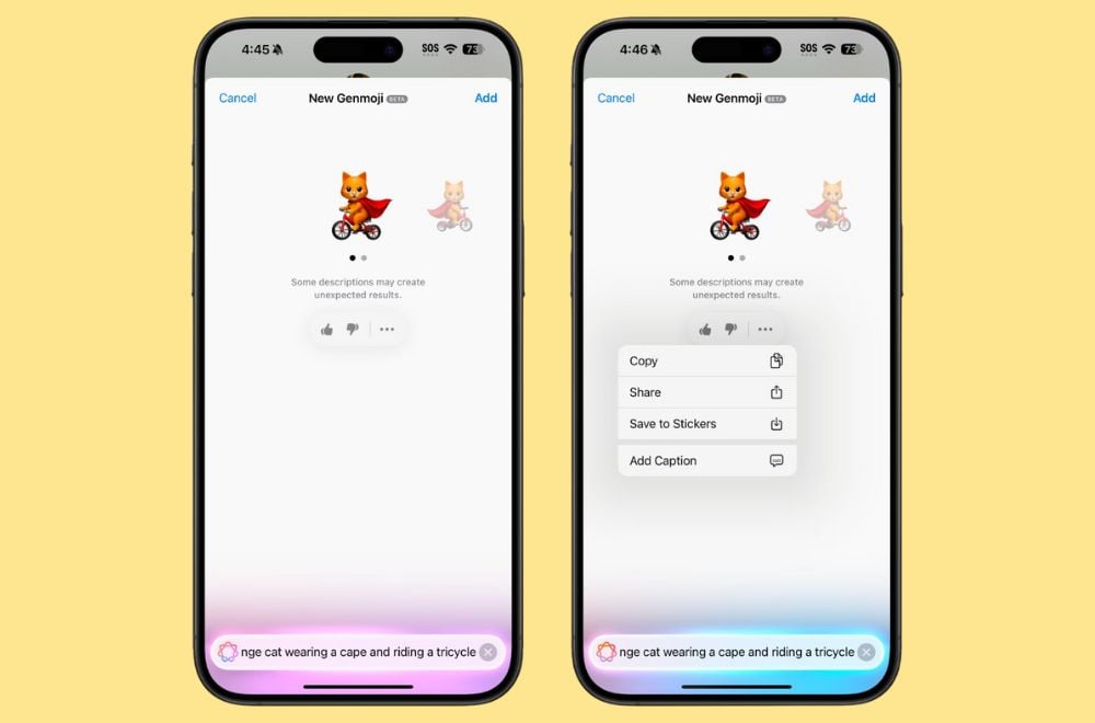 Cách sao Chép, dán và chia sẽ Genmoji