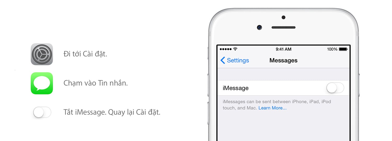 Cách tắt iMessage trên iPhone, iPad, MacBook của Apple