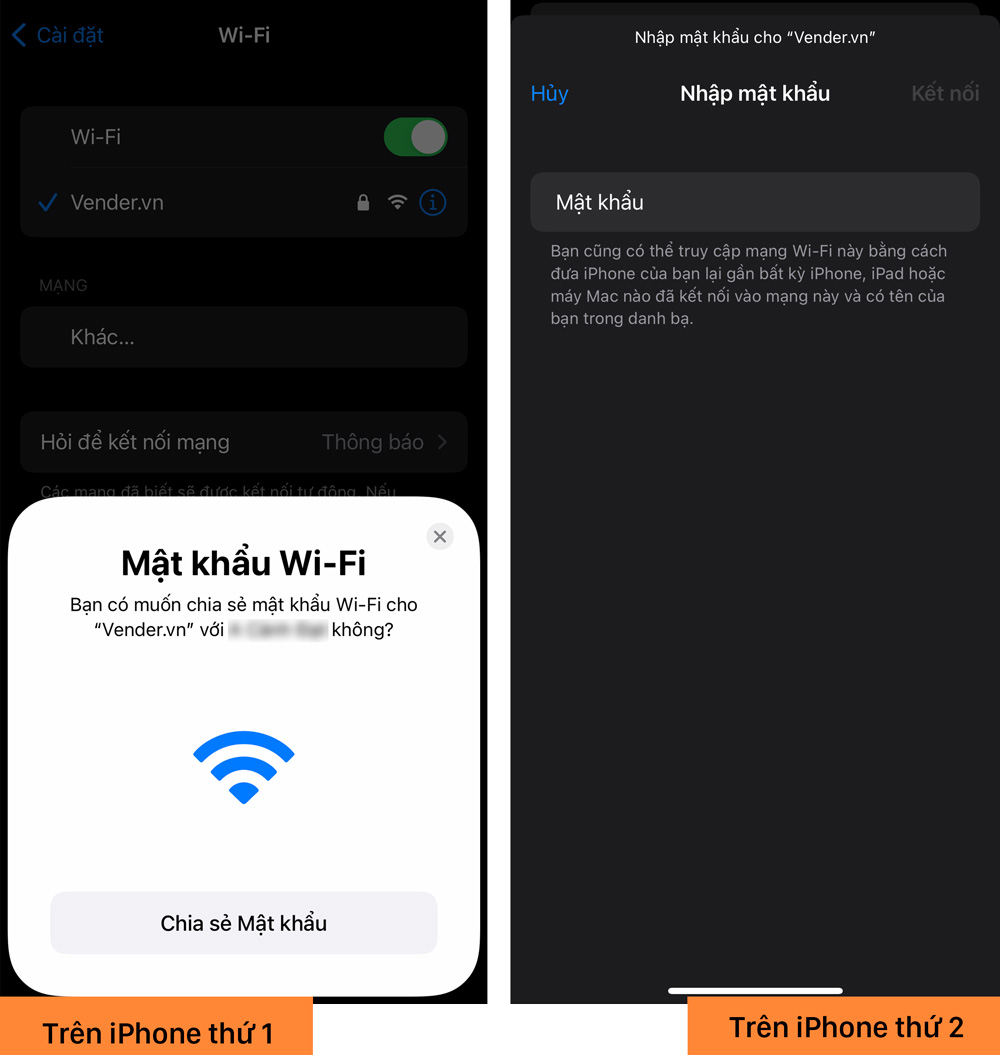 Cách chia sẻ WiFi giữa 2 thiết bị iPhone không cần mật khẩu
