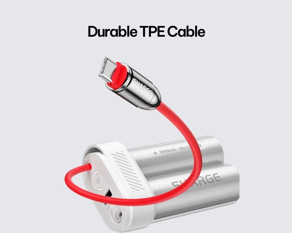Cáp tích hợp trên sạc dự phòng Sharge Pouch Mini P2