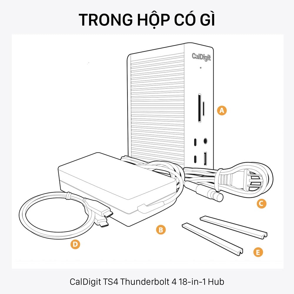 Trong hộp CalDigit TS4 Docking Station