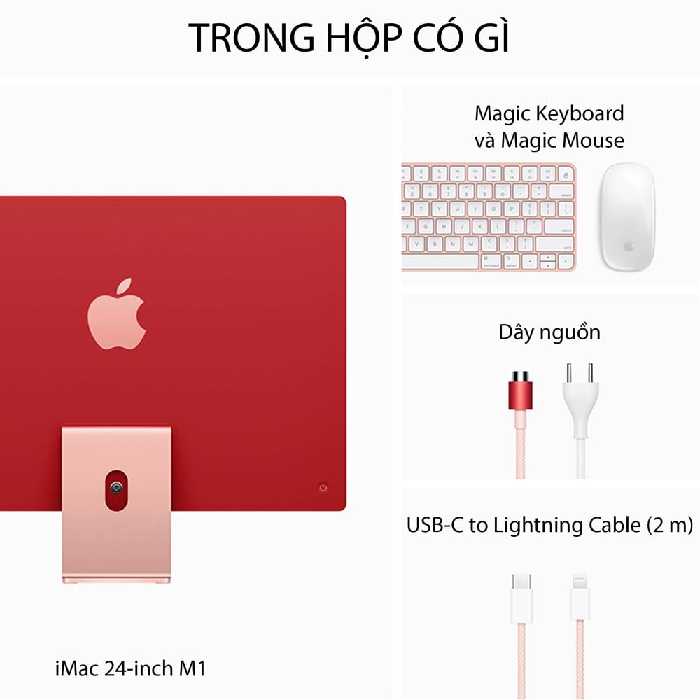 Trọn bộ iMac 2021 24-inch 4.5K Pink