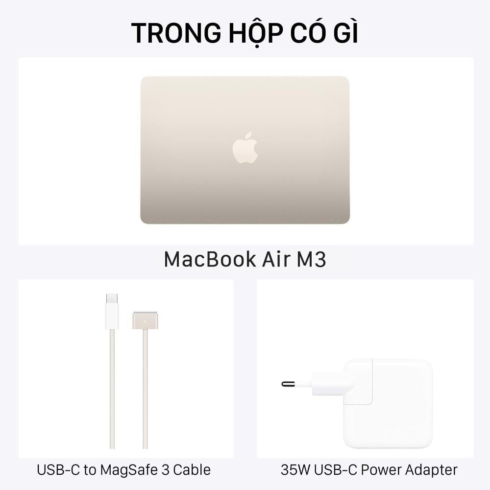 Trong hộp MacBook Air 15-inch M3 có gì