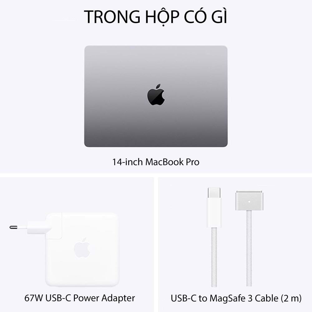 Trong hộp MacBook Pro 14-inch M2 Pro chính hãng Việt Nam
