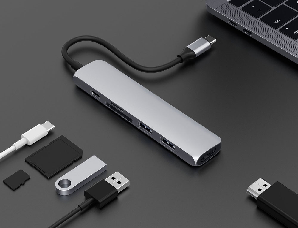 Cổng chuyển HyperDrive Bar 6-in-1 USB-C Hub (HD22E)
