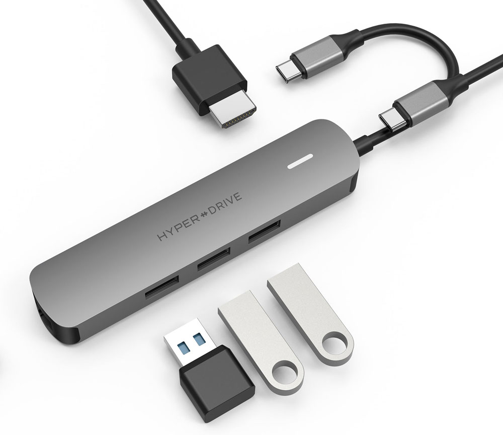 Cổng chuyển HyperDrive Tube HDMI 4K 30Hz 6-in-1 USB-C Hub (HD233B)