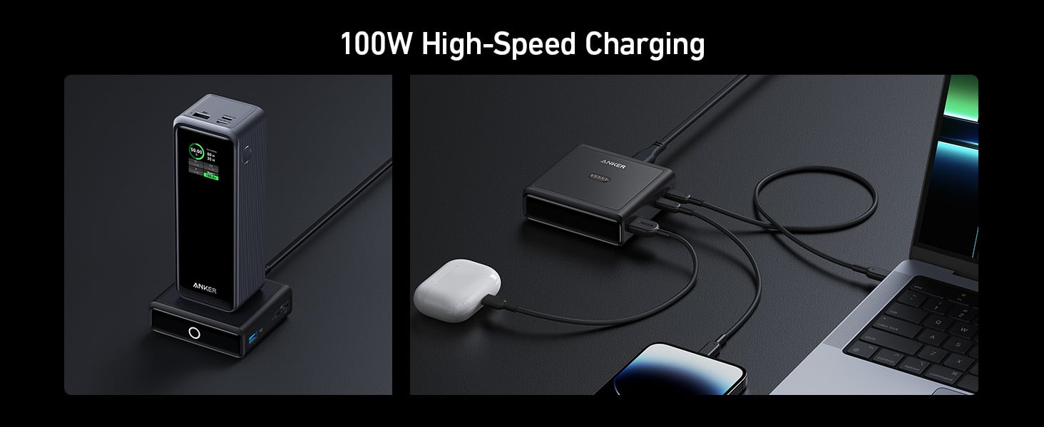Công suất Anker 2 USB-C + 1 USB-A lên đến 100W