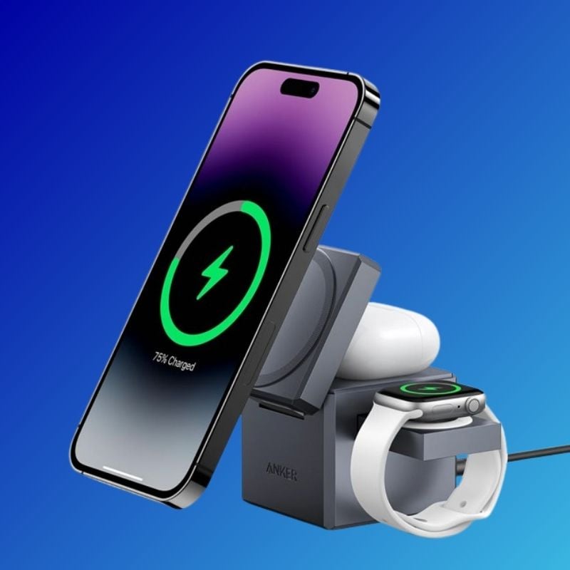Đế Sạc Anker Không Dây Cube MagSafe 737 3 trong 1 dành cho các thiết bị của Apple