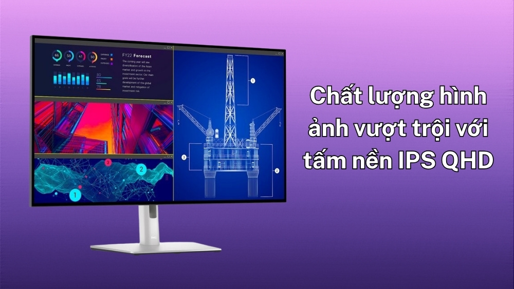 Dell P2725D được trang bị tấm nền IPS, độ phân giải QHD.