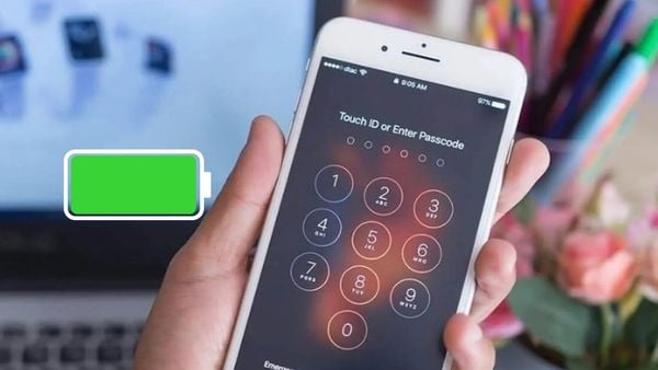 Đảm bảo iPhone luôn đủ pin khi mở khoá iPhone/iPad.