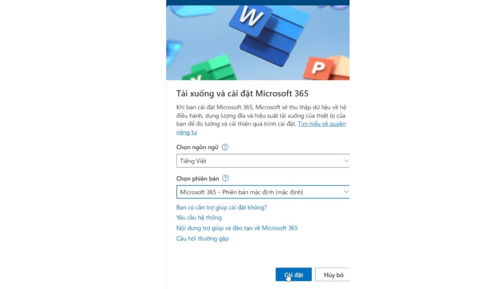 Cài đặt Microsoft 365 khi đã kích hoạt Key lên tài khoản Microsoft thành công