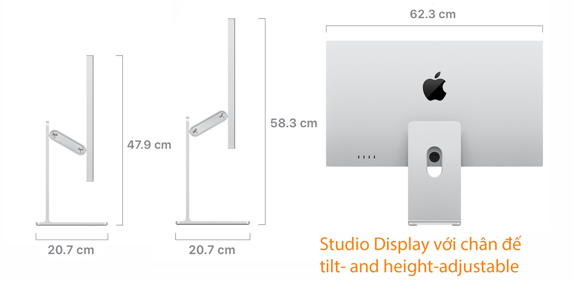 Studio Display có bao nhiêu tùy chọn chân đế ? Và chi tiết từng loại ?