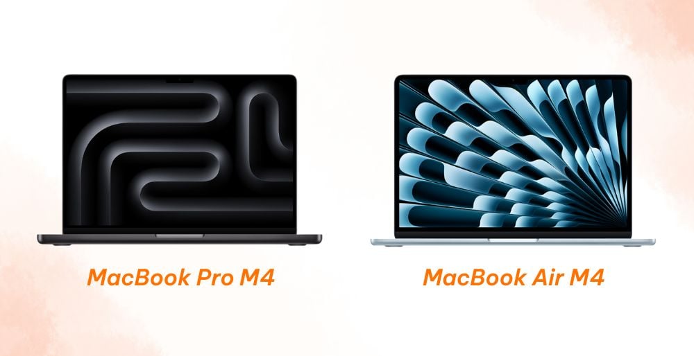 So sánh MacBook Air M4 với MacBook Pro M4
