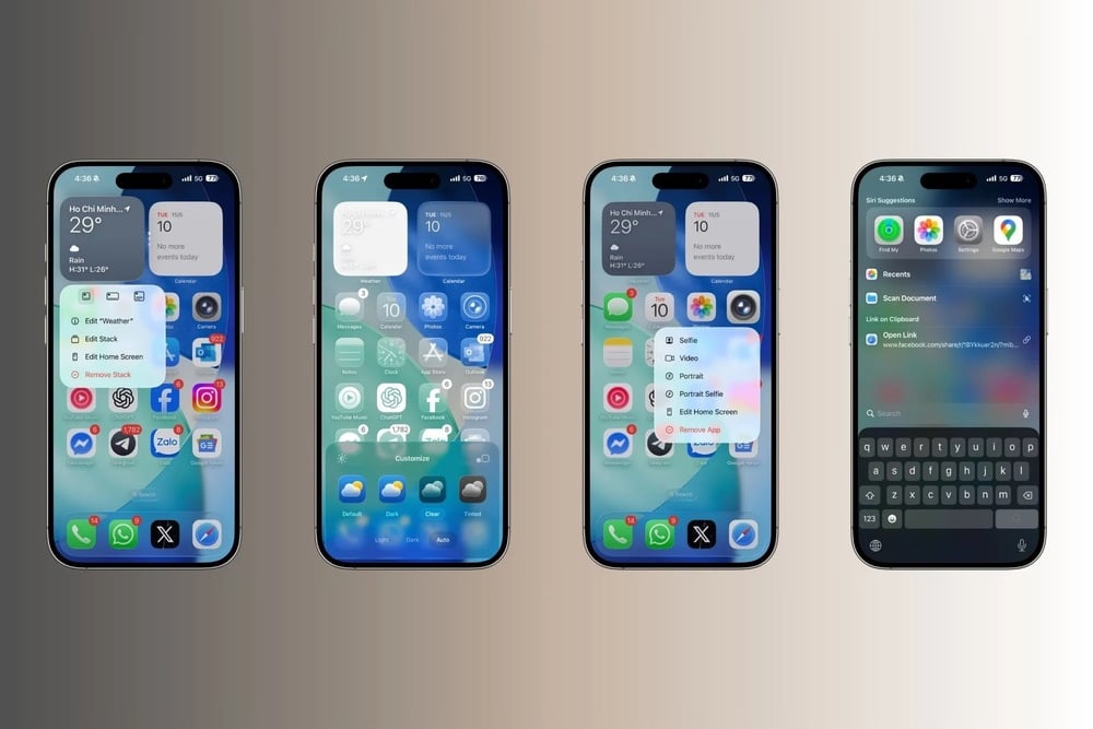 Màn hình chính iPhone trên iOS 26 đẹp mắt