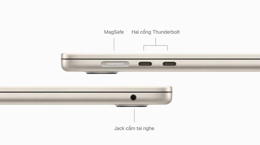 Thời lượng Pin ấn tượng và linh hoạt cổng kết nối trên MacBook Air M3 13 inch