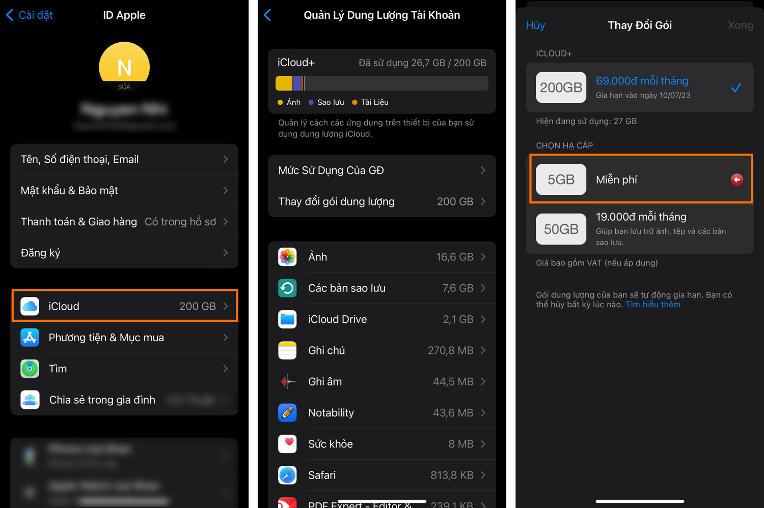 Hướng dẫn cách mua thêm dung lượng iCloud và huỷ gói