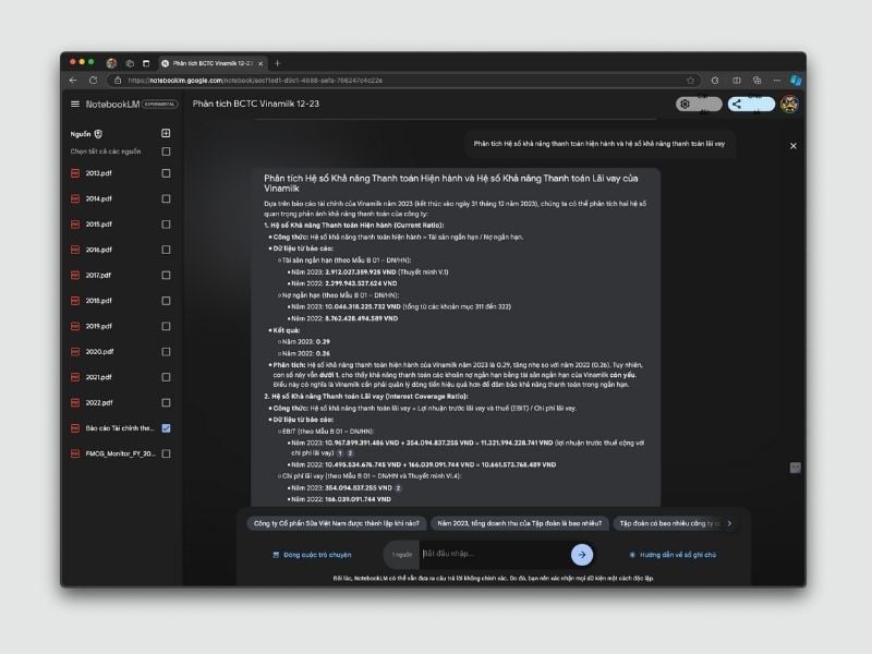 AI còn tự động đề xuất câu hỏi bổ sung dựa trên nội dung tài liệu