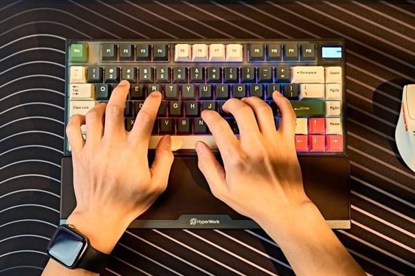 Kê tay bàn phím cơ HyperWork Hybrid - Gỗ kết hợp nhôm CNC