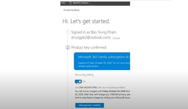 Tắt gia hạn tự động khi kích hoạt Key lên tài khoản Microsoft