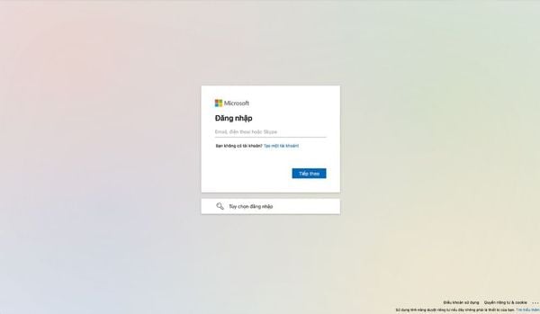 Đăng nhập kích hoạt key lên tài khoản Microsoft