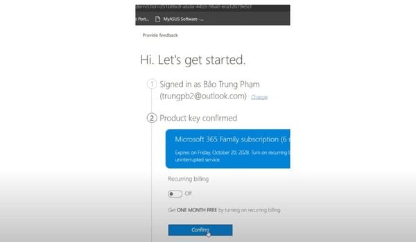 Đồng ý tắt gia hạn tự động khi kích hoạt Key lên tài khoản Microsoft