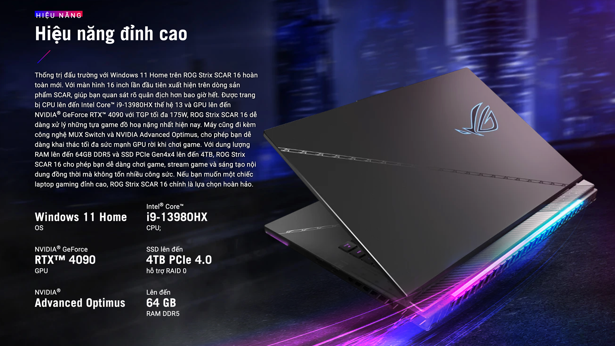 Đánh giá review Laptop Gaming Asus ROG Strix Scar 16 inch G634JZ-N4029W