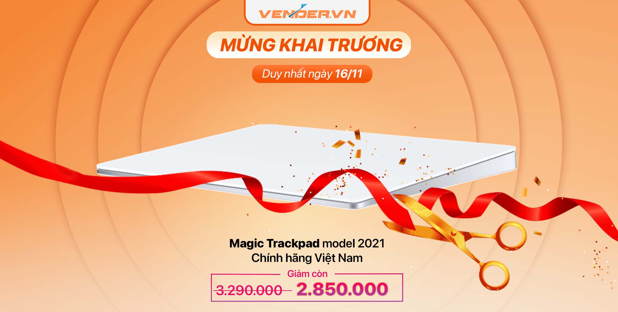 Vender Tưng bừng khai trương, mua sản phẩm Apple giá rẻ nhất