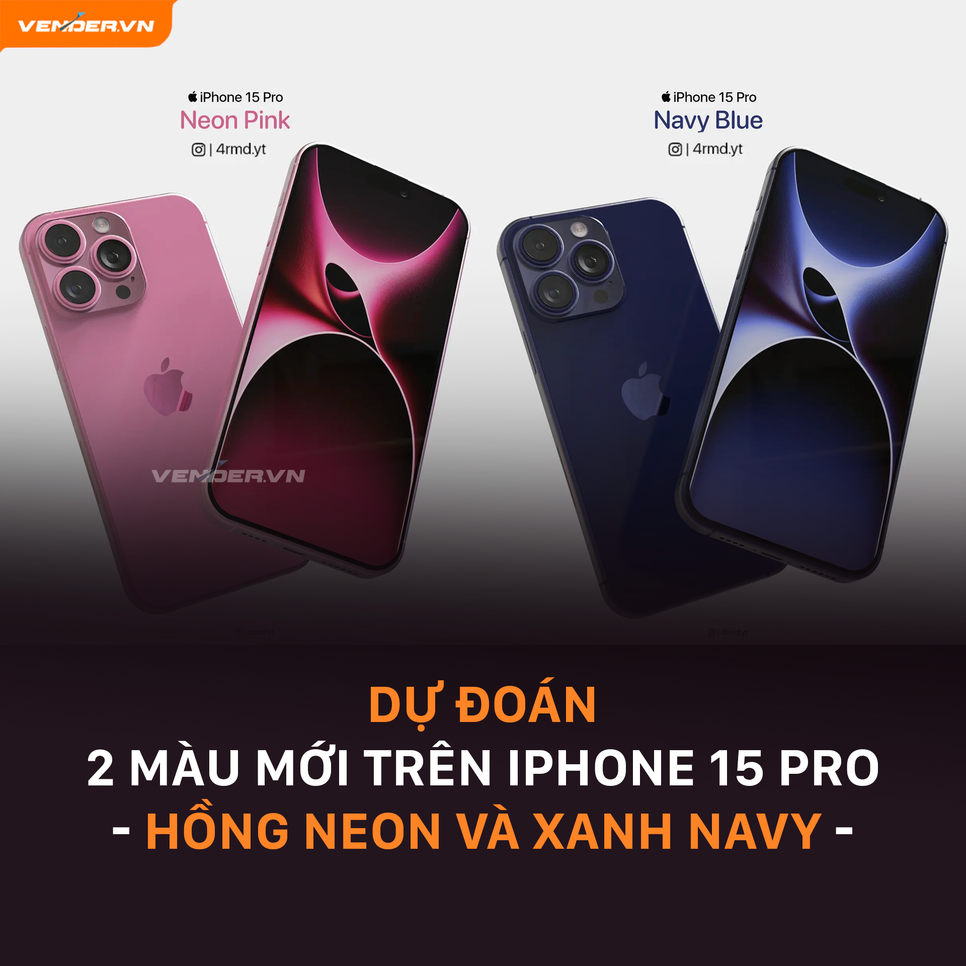 iPhone 15 Pro sẽ có màu sắc Hồng Neon và Xanh Navy mới