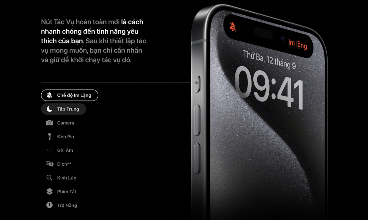 Nút Action nút tác vụ trên iPhone 15 Pro Pro Max để làm gì?