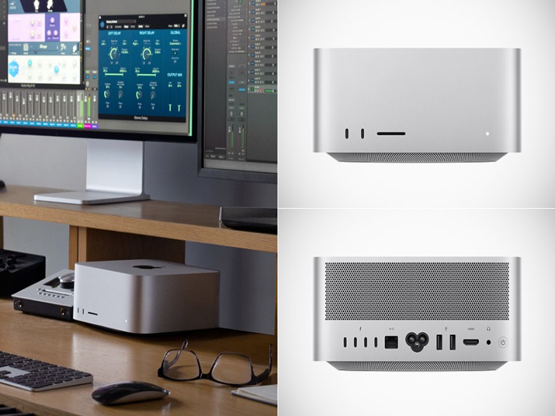 Mac Studio M4 Max kết nối với 5 màn hình cho workspace chuyên nghiệp