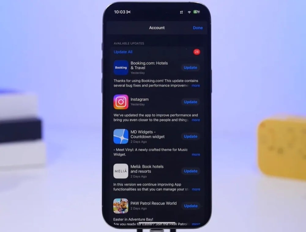 Lỗi tự động cập nhật ứng dụng trên iOS 18.4