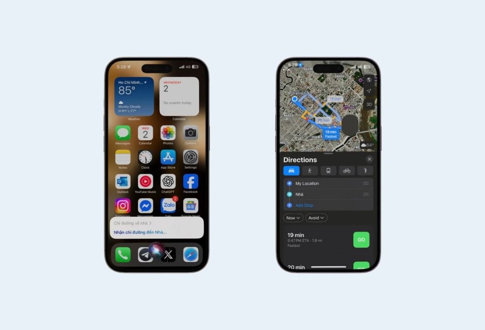 Hỗ trợ dẫn đường một cách chi tiết bằng Siri tiếng Việt