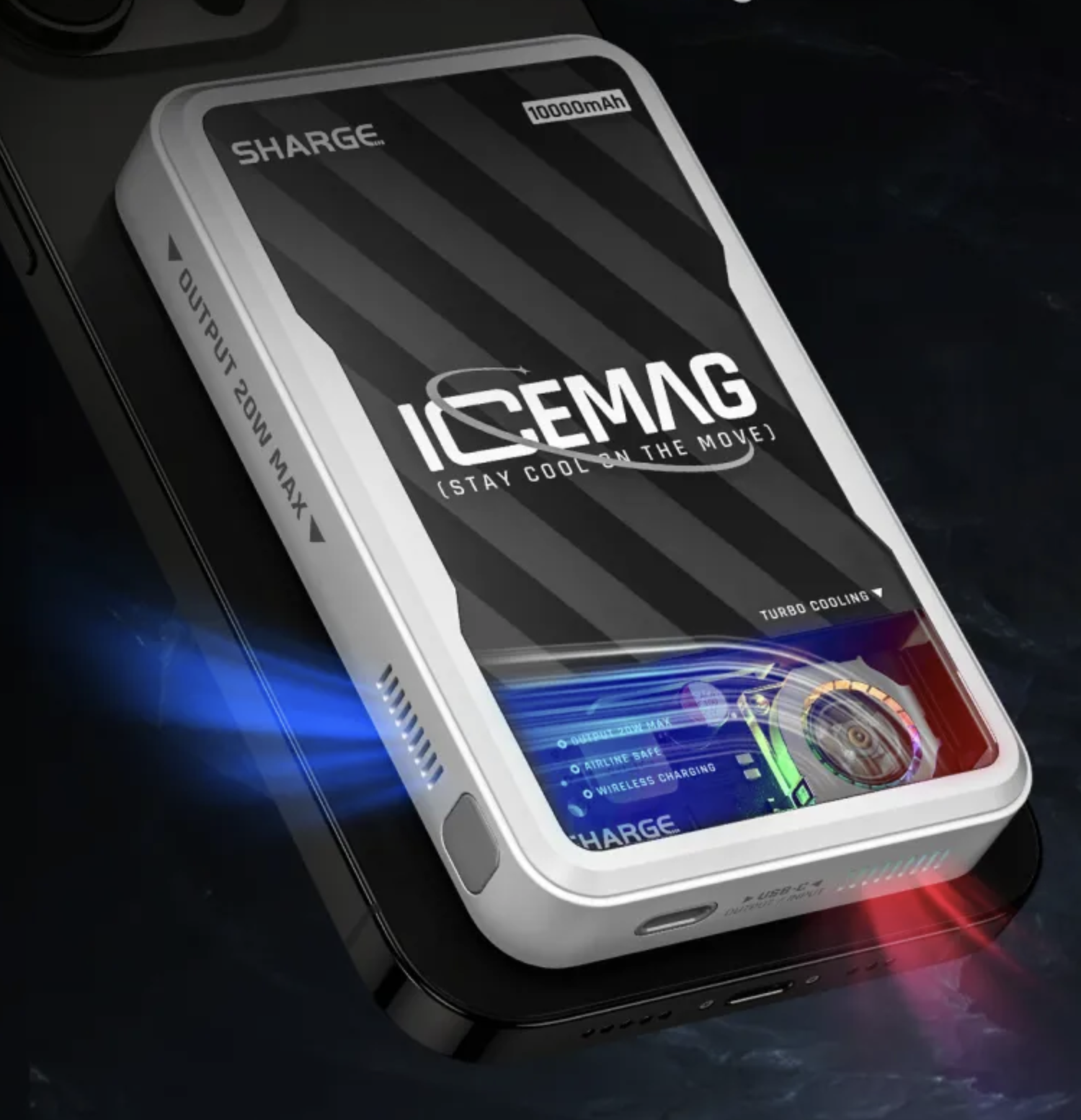 Giới thiệu Sạc dự phòng Sharge ICEMAG 20W 10.000mAh có quạt tản nhiệt RGB làm mát tự động
