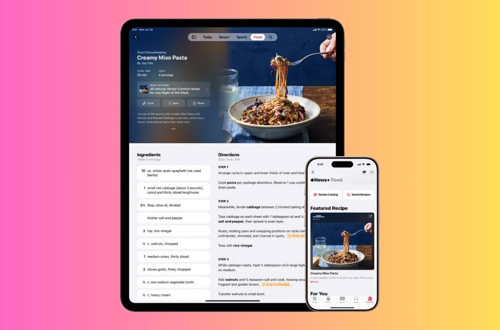 iOS 18.4 Beta 1 bổ sung Apple News + Food