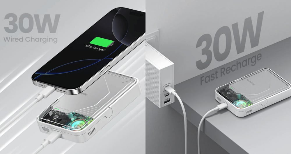 Sạc 2 chiều trên  pin sạc dự phòng Sharge Icemag 2 Qi2