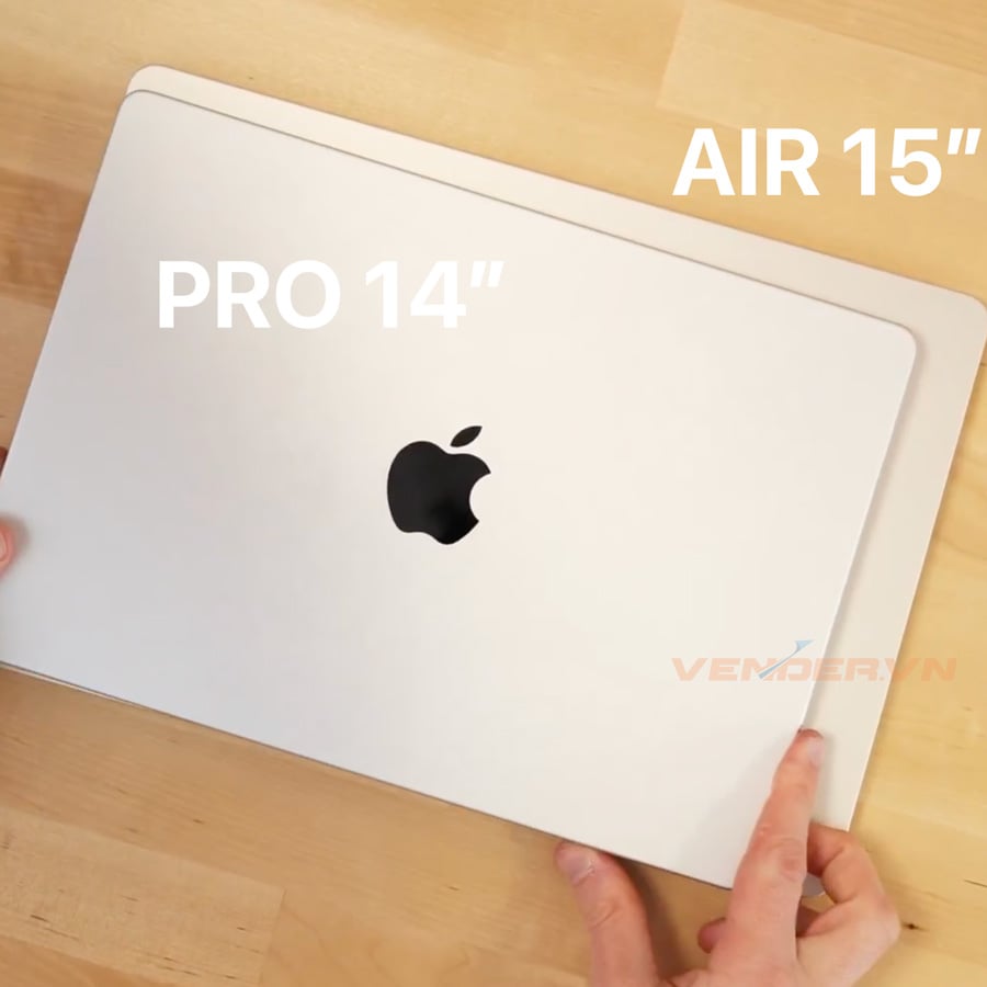 So sánh kích thước MacBook Air 15