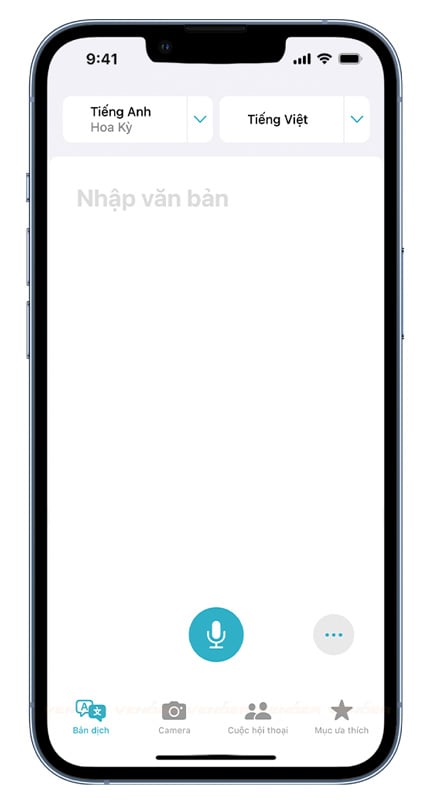 Ứng dụng Dịch thuật Translate của Apple dịch tiếng Việt