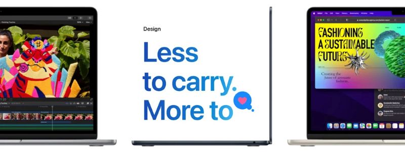 MacBook Air M2 13 inch có thiết kế mỏng nhẹ